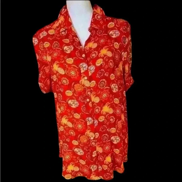 Jane and Delancey ladies blouse Large short sleeve super soft and lightweight - Picture 1 of 9